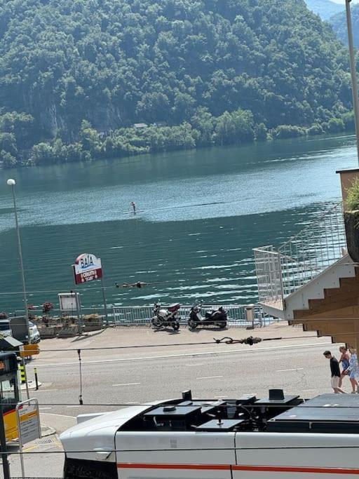 Neue Gartenwohnung Mit Sicht Auf Den Luganersee Ponte Tresa Exteriör bild