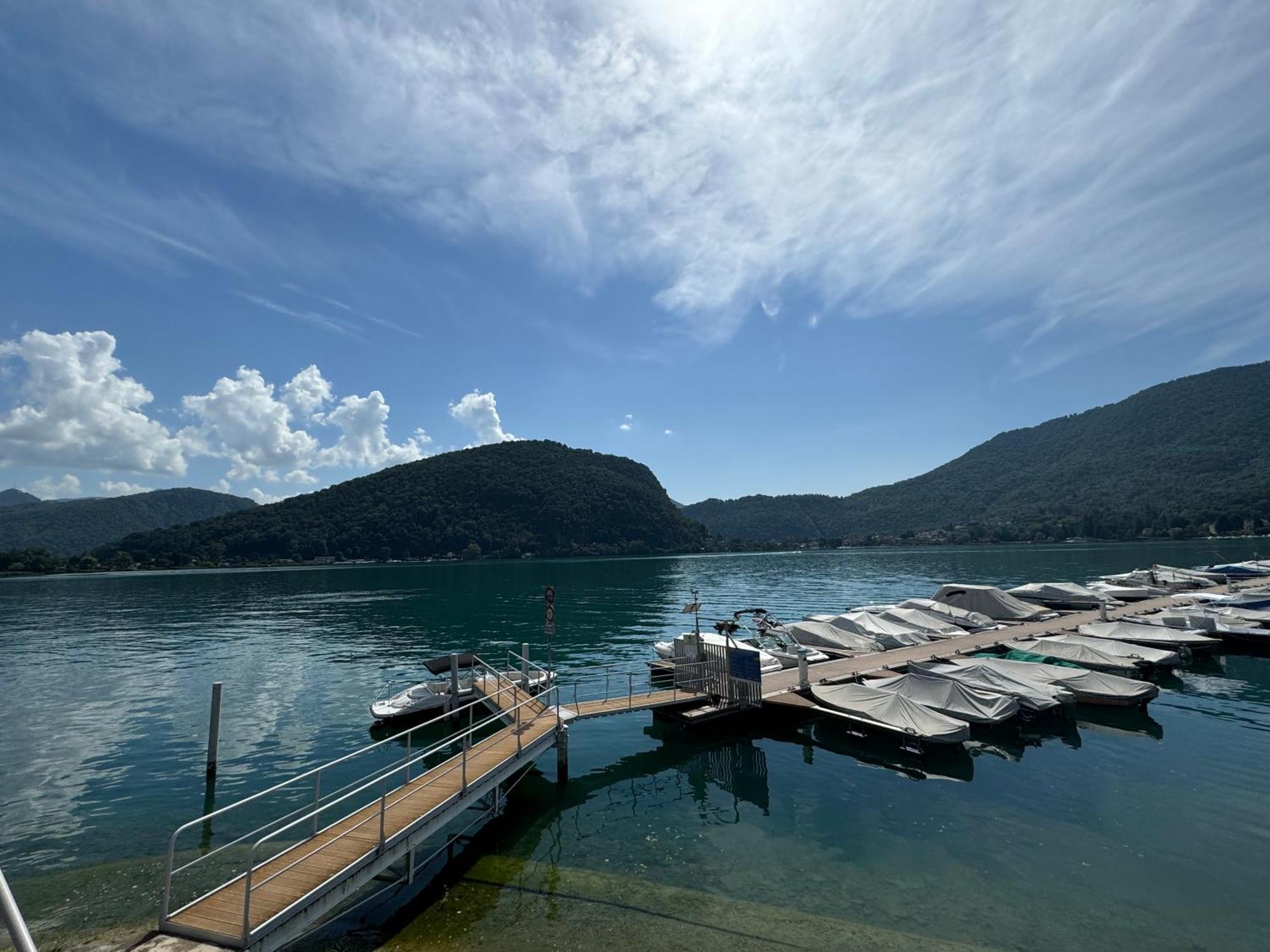 Neue Gartenwohnung Mit Sicht Auf Den Luganersee Ponte Tresa Exteriör bild
